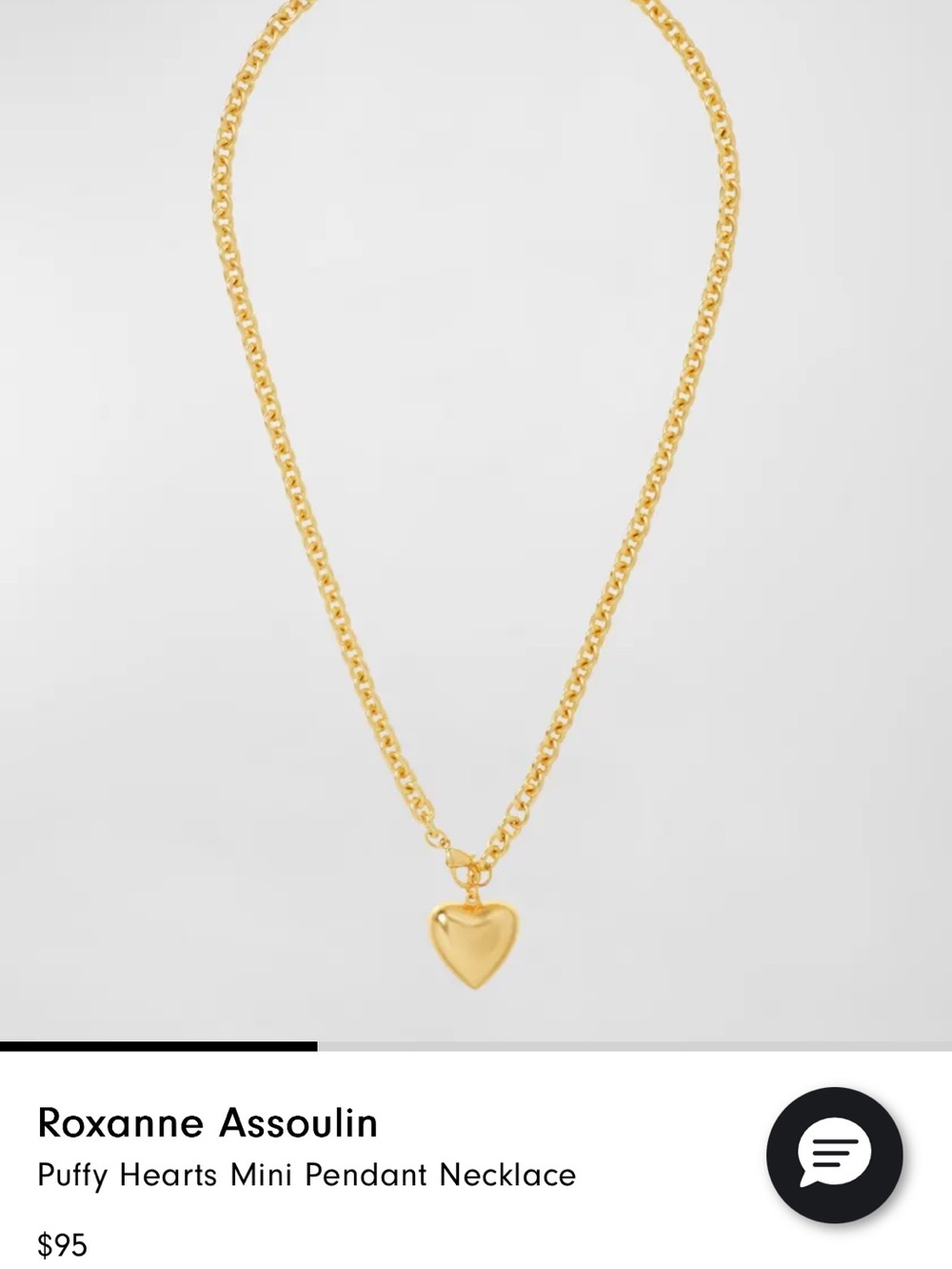 Roxanne Assoulin Gold mini puffy Heart Charm Necklace - Picture 3 of 3